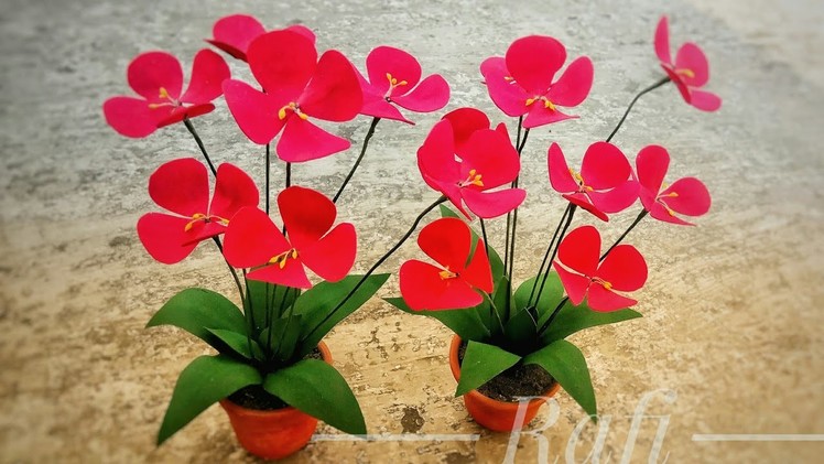 ইভা রাবার দিয়ে তৈরি করে নিন অাকর্ষণীয় পপি ফুল.How to make Popy flower with Eva rabar