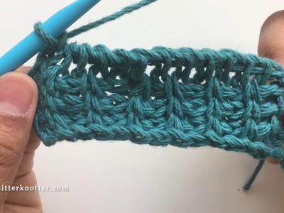 Tunisian Crochet Tutorial - Forward Slant Combination - Left handed