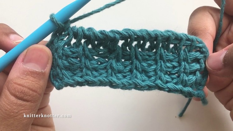 Tunisian Crochet Tutorial - Forward Slant Combination - Left handed