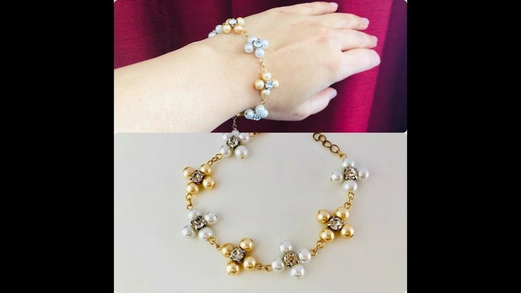 Wedding Pearls Bracelet.Montee Bracelet. DIY beaded bracelet