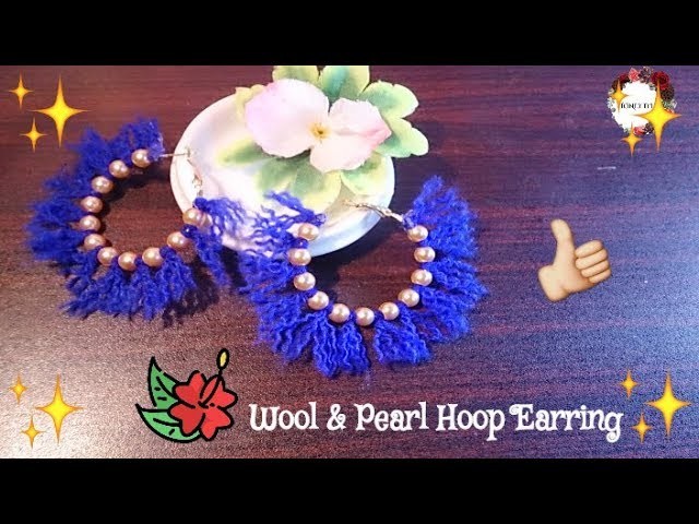 Wool & Pearl Hoop Earrings | Jewelry | Honey DIY