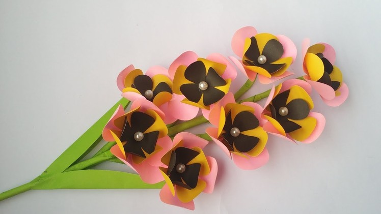 DIY: Paper Flower Stick!! How to Make Beautiful Paper Flower Stick for Home Decoration!!Easy Flower!