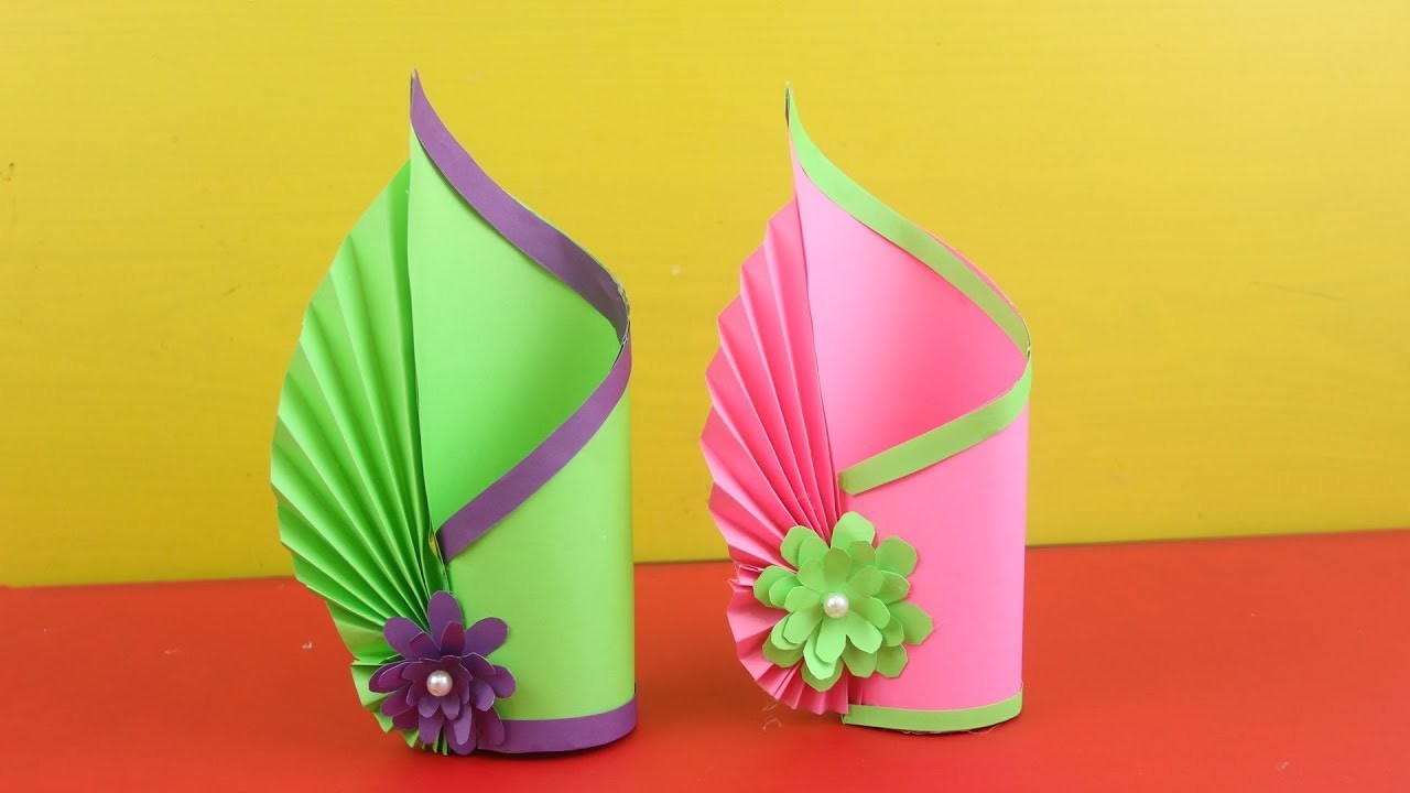 Easy Paper Flower Vase || How to Make A Flower Vase || Simple Paper