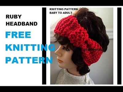 Free knitting pattern, Ruby Headband