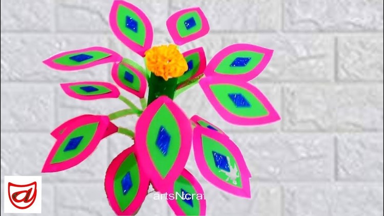 Guldasta | How to make an artificial paper plant | DIY Room Decor craft