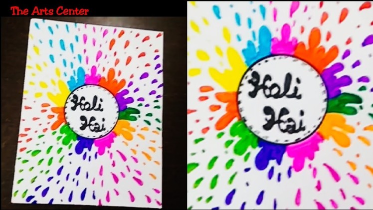 How to draw Beautiful Holi Festival easy drawing step by step | Celebrating Holi Festival drawing