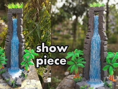 How to make a Beautiful Waterfall show piece using bottle