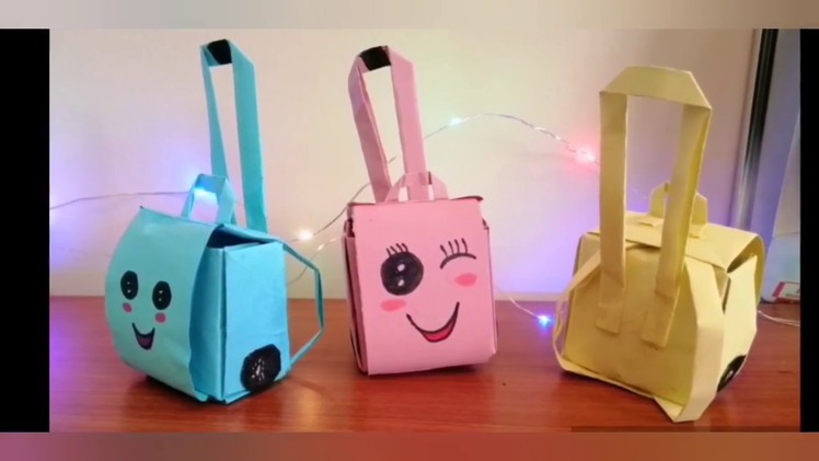 How To Make a Paper Backpack Or Trolley Bag.