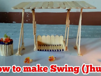 How to Make matchstick miniature swing (Jhula) Popsicle stick crafts Diy | Majid Hussain