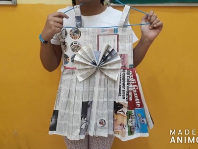How to make paper dress. best out of waste
