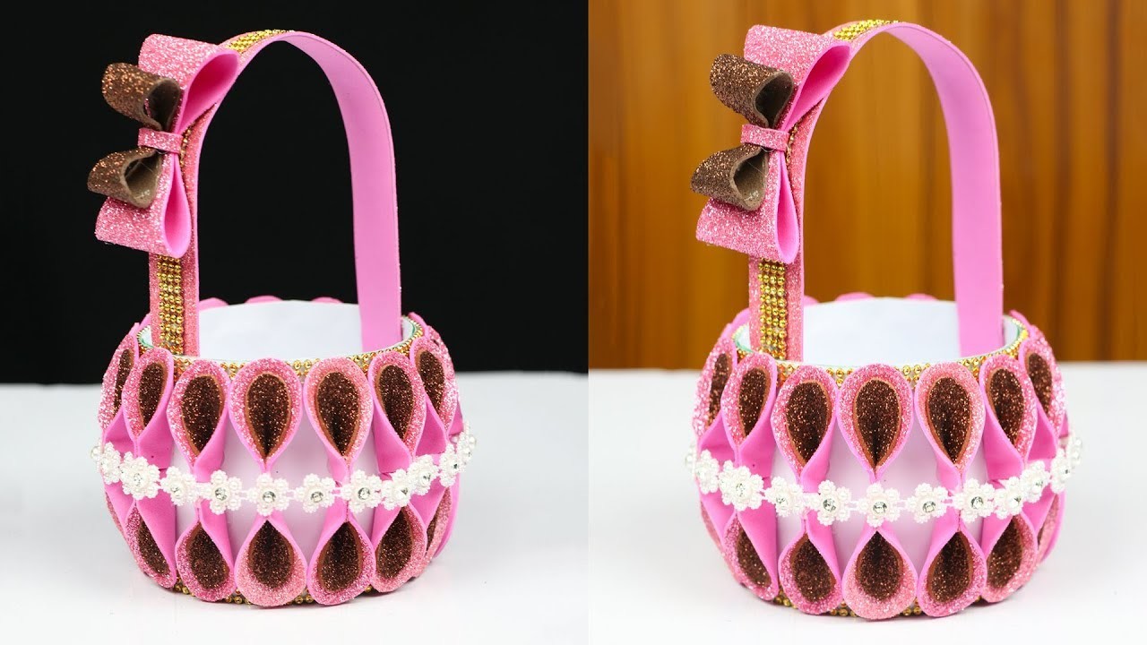 how-to-make-plastic-bottle-foam-basket-in-easy-way-best-out-of-waste