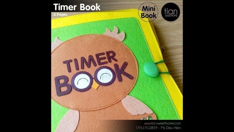 [How To Make] TIMER BOOK - QUIETBOOK FOR BABY PLAYING & LEARNING THE TIME - TUT.04 (Cover page)