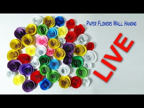 LIVE, DIY Paper Flowers Wall Hanging | How to Make Paper Flowers | Paper Flowers (Live Ep 03)