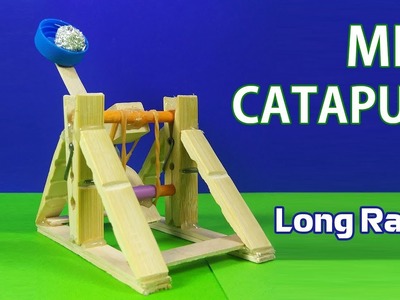 LONG RANGE Sticks Catapult | How to  Build a mini catapult