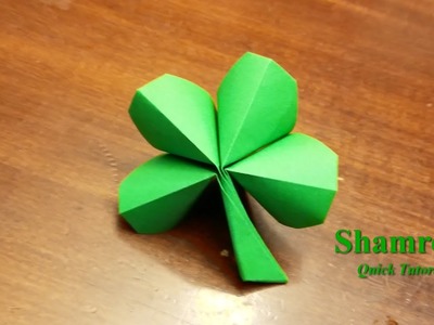 Origami 4 Leaf Clover- How to make an origami four leaf clover - Quick tutorial