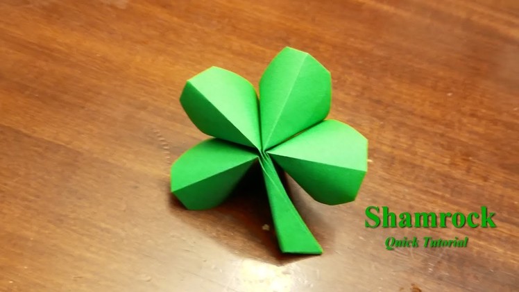 Origami 4 Leaf Clover- How to make an origami four leaf clover - Quick tutorial