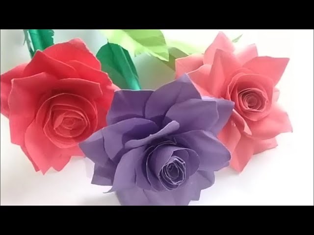 Paper rose. dry flowers. How to make a paper flower. Easy paper made. Easy craft. colour flower