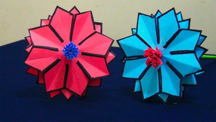 Stick Paper Flower making idea !! How to make Paper flower sticks at home !! Paper Stick Craft