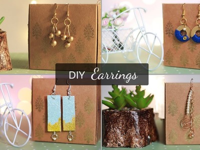 4 Easy DIY Earrings | Handmade Jewellery |  How to make earrings