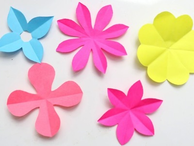 5 Easy Paper Flower |Paper Flower Making Ideas| How to cut.make Paper Paper Flowers