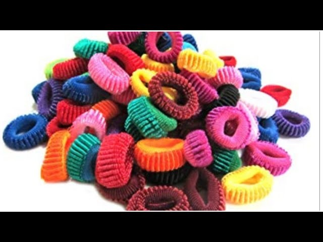 Best out of waste hair rubber band & bangles.How to make a beautiful wall hanging out of waste (151)