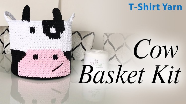 Crochet Basket T-Shirt Yarn Cow Basket Kit