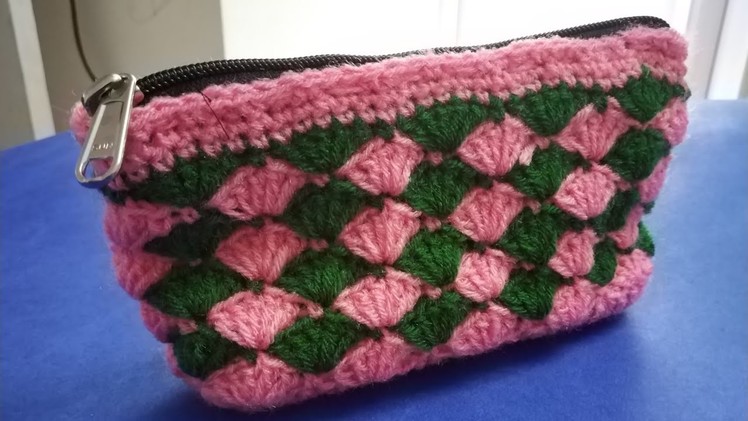 Crochet - useful and easy to make Hand Purse in Shell pattern