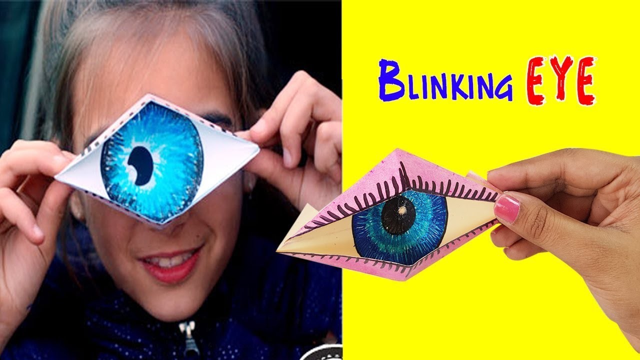 Diy Bliknking Eyes How To Make Blinking Eyes Paper Crafts Paper Girl