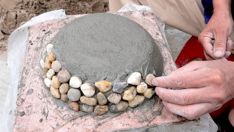 DIY Stone And Cement - How To Make Beautiful Pots From Cement And Stone - DIY Construction