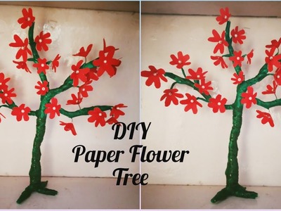 DlY Paper Flower Tree. Handmade Bonsai  Tree. How to make  Paper Tree. Home Decor