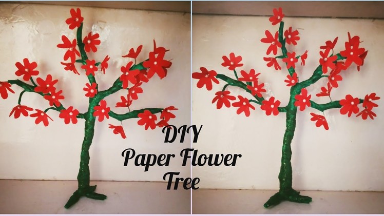 DlY Paper Flower Tree. Handmade Bonsai  Tree. How to make  Paper Tree. Home Decor