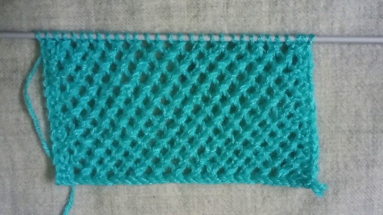 Easy Single color knitting pattern no.167 (Mesh knitting)|Hindi