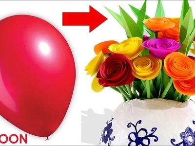 Flower Pot Making with Balloon | How to Make Flower Vase at Home | Flower Pot Making | #FlowerPot