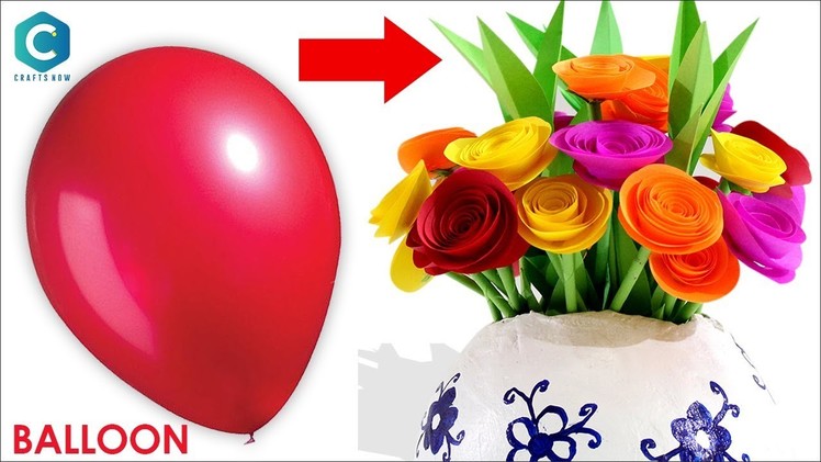 Flower Pot Making with Balloon | How to Make Flower Vase at Home | Flower Pot Making | #FlowerPot