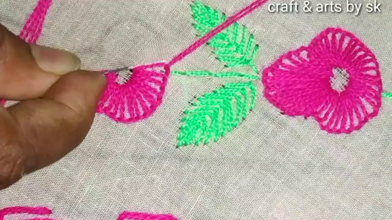 Hand embroidery.Nakshi Katha design.How to stitch Nakshi Katha.