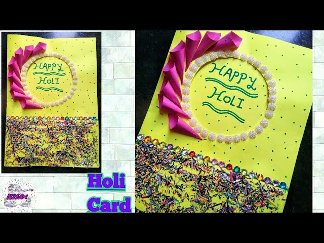 Holi Card Making|How to make Customized Greeting Card|Beautiful Handmade Holi Card Idea|Holi Card