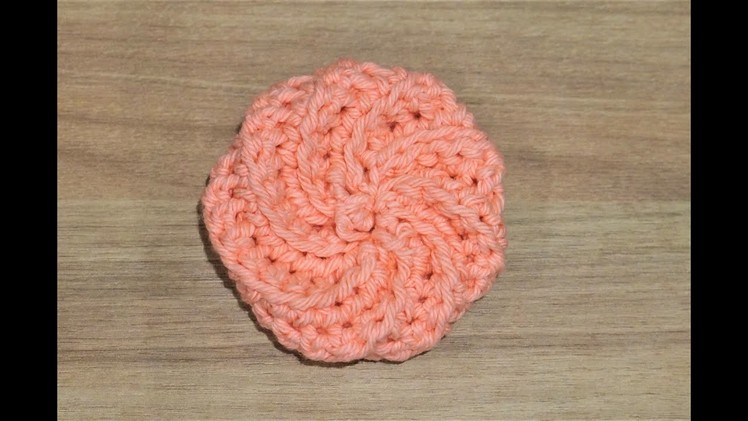 How to crochet a spiral face scrubbie ||  left handed