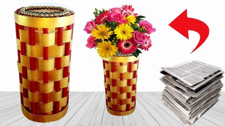 How To Make a Flower Vase at Home |  Newspaper Crafts | Best out of Waste