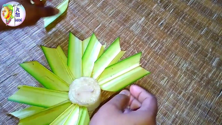How  to make a Palm flower 4(coconut leaf)