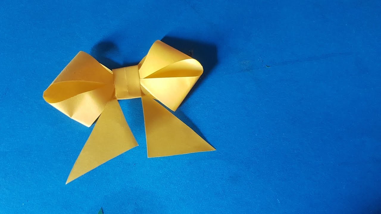 Origami How To Make A Paper Bowribbon Easy Origami Bow