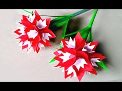 How to make a paper flower with stick easy | DIY flower stick