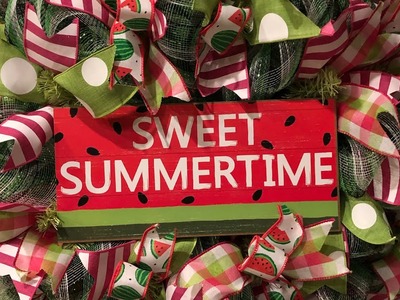 How to make a poof watermelon wreath from a kit from Hard Working Mom