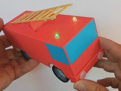 How to make a truck from cardboard. Fire truck