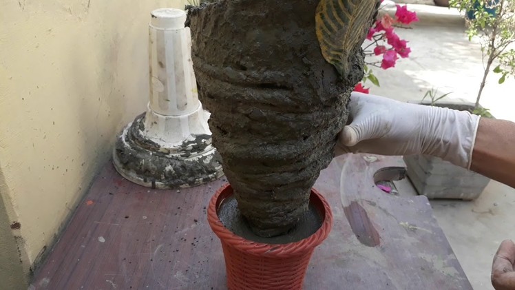 How to make beautiful cement pot at home easily