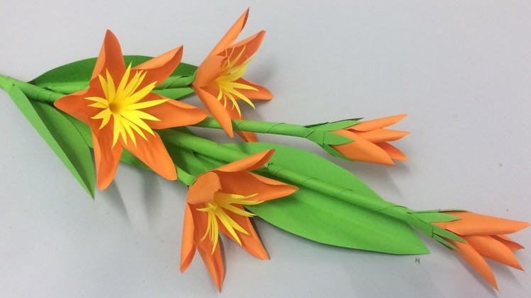 How to Make Beautiful Paper Stick Flower - Making Paper Flowers Step by Step - DIY Paper Flowers