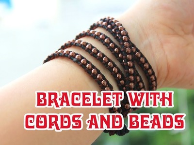 HOW TO MAKE CORD BRACELET WITH BEADS #3