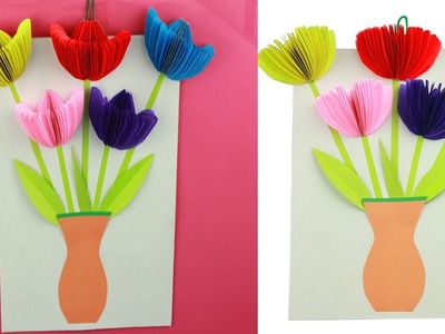 How to Make Crepe Paper Flowers|3D Doodles Paper Flowers Tulips |Easy Paper Tulip Origami Flowers