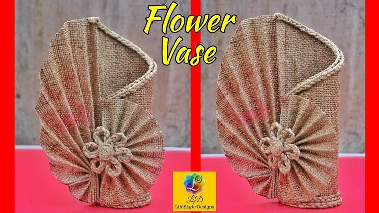 How to make decorative Jute flower vase | DIY Jute Flower Pot | Best out of waste Idea Using Jute