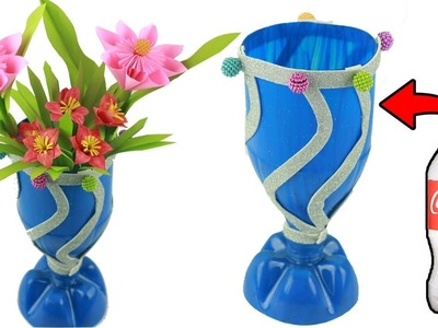 How to Make Flower Vase with Plastic Bottle.Plastic Bottle Flower Vase | Plastic Bottle Craft Ideas