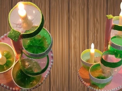 How To Make LED Candle Holder Using Plastic Bottle | DIY Plastic Bottle Craft Ideas | Art and Craft